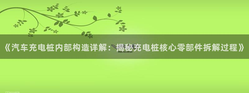 威廉希尔1.44 4.20 7.50：《汽车充电桩内部构造详解：揭秘充电桩核心零部件拆解过程》